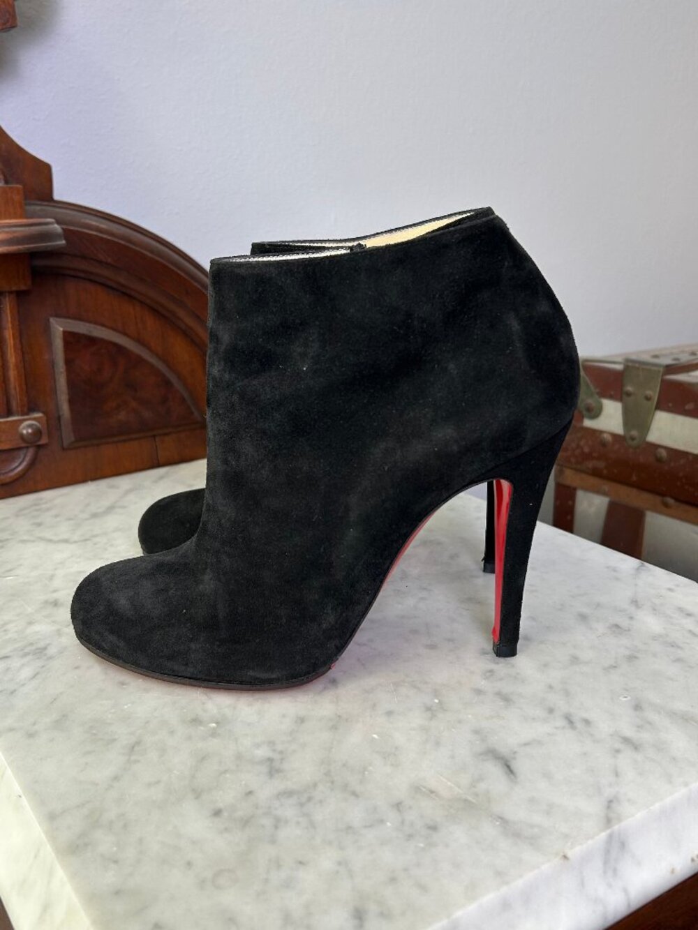 Christian Louboutin Belle Booty 100 size 37 Black Suede